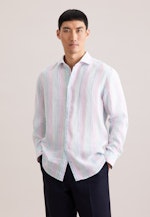 Regular Leinenhemd Gestreift in Grün |  Seidensticker Onlineshop