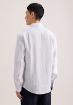 Regular Leinenhemd Gestreift in Grün |  Seidensticker Onlineshop