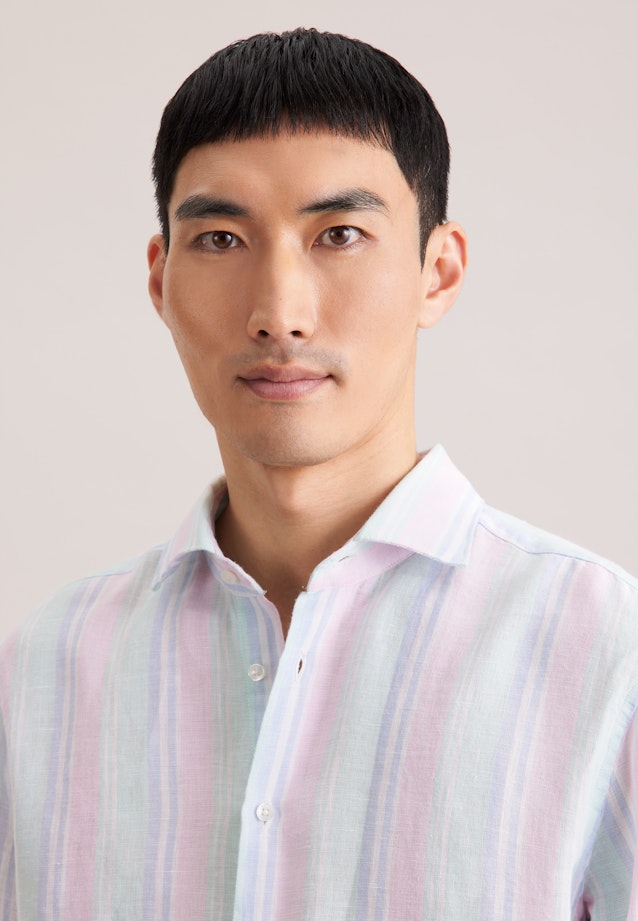 Regular Leinenhemd Gestreift in Grün |  Seidensticker Onlineshop