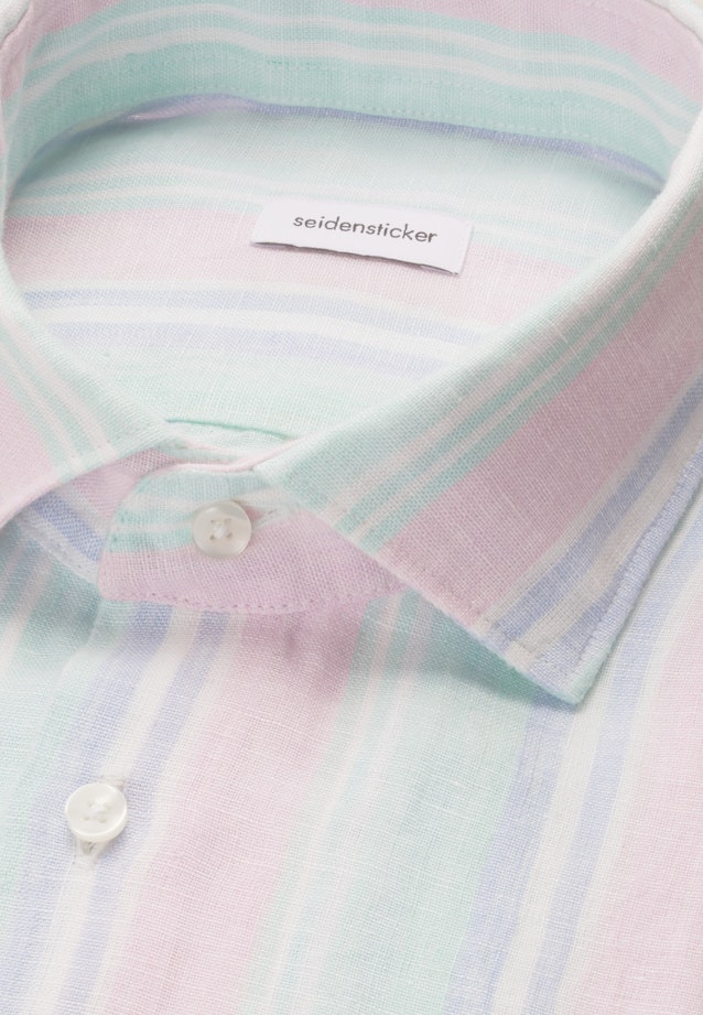 Regular Leinenhemd Gestreift in Grün |  Seidensticker Onlineshop