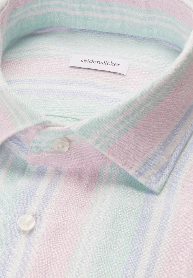 Regular Linen shirt Stripes in Grün | Seidensticker online shop