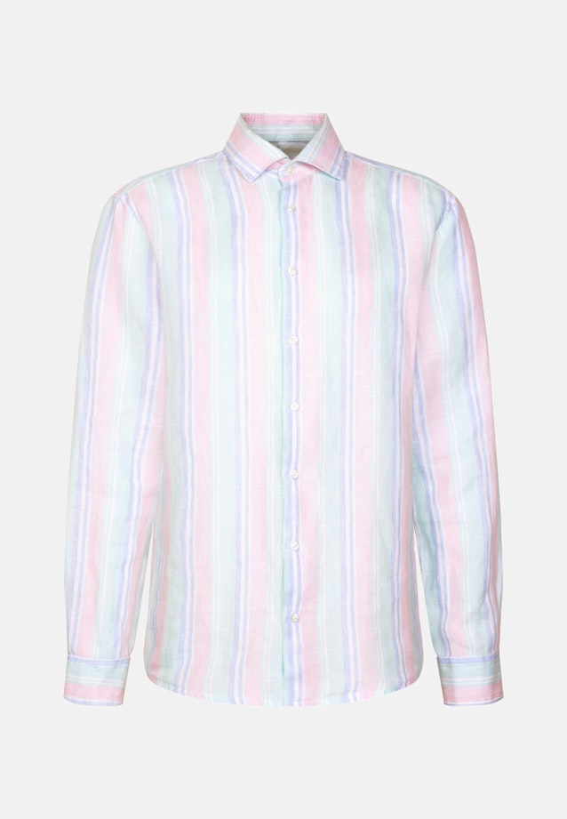 Regular Leinenhemd Gestreift in Grün |  Seidensticker Onlineshop