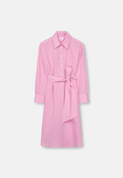 Oversized Hemdblusenkleid mit Taillengürtel in Rosa |  Seidensticker Onlineshop