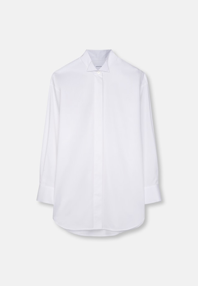 Oversized Bluse mit Kläppchenkragen in Weiß |  Seidensticker Onlineshop