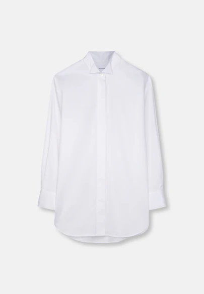 Oversized Bluse mit Kläppchenkragen in Weiß |  Seidensticker Onlineshop