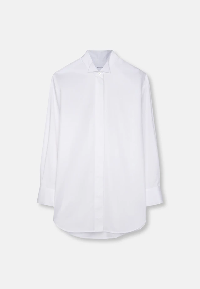 Oversized Bluse mit Kläppchenkragen in Weiß |  Seidensticker Onlineshop