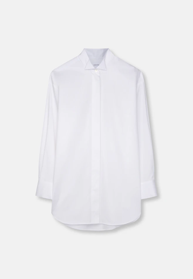 Oversized Bluse mit Kläppchenkragen in Weiß | Seidensticker Onlineshop