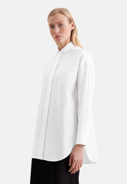 Oversized Bluse mit Kläppchenkragen in Weiß |  Seidensticker Onlineshop