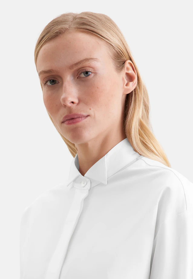 Oversized blouse with flap collar in Weiß |  Seidensticker Onlineshop