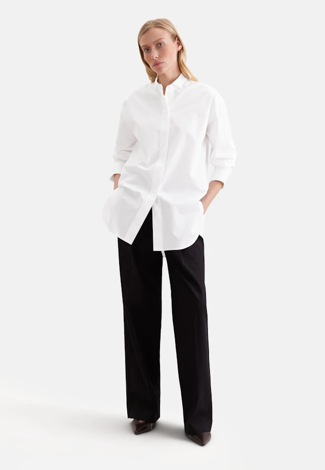 Oversized Bluse mit Kläppchenkragen in Weiß |  Seidensticker Onlineshop