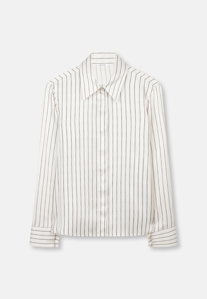 Satinierte Hemdbluse mit hohen Ärmelschlitzen in Weiß | Seidensticker Onlineshop