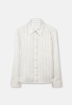 Satinierte Hemdbluse mit hohen Ärmelschlitzen in Weiß |  Seidensticker Onlineshop