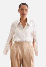 Satin shirt blouse with high sleeve slits in Weiß |  Seidensticker Onlineshop