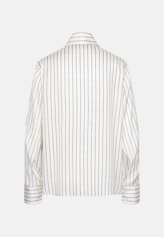 Satinierte Hemdbluse mit hohen Ärmelschlitzen in Weiß | Seidensticker Onlineshop