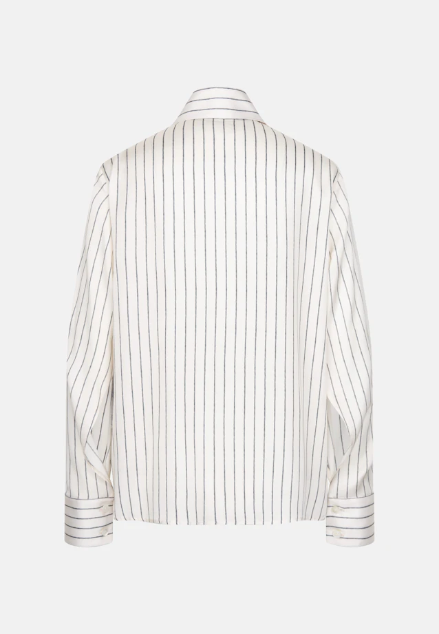 Satinierte Hemdbluse mit hohen Ärmelschlitzen in Weiß |  Seidensticker Onlineshop