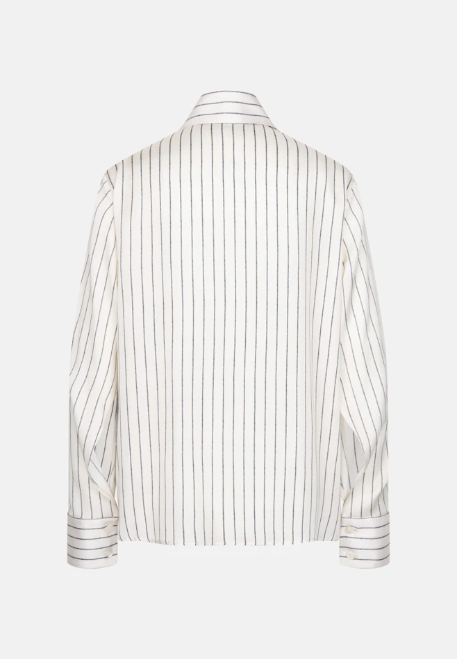 Satinierte Hemdbluse mit hohen Ärmelschlitzen in Weiß | Seidensticker online shop