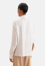 Satin shirt blouse with high sleeve slits in Weiß |  Seidensticker Onlineshop