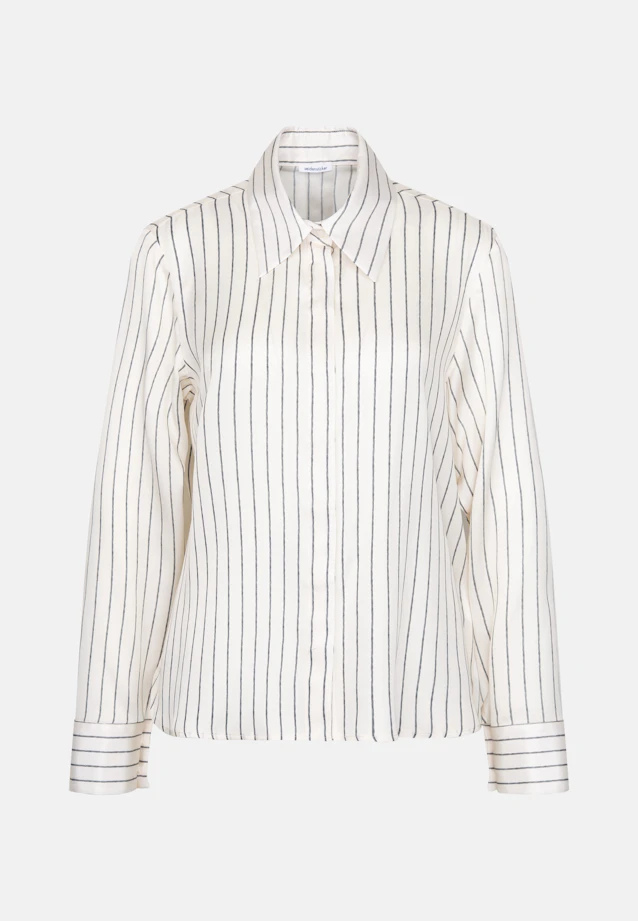 Satinierte Hemdbluse mit hohen Ärmelschlitzen in Weiß |  Seidensticker Onlineshop