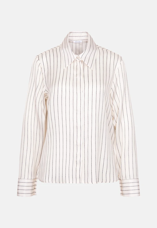 Satin shirt blouse with high sleeve slits in Weiß |  Seidensticker Onlineshop