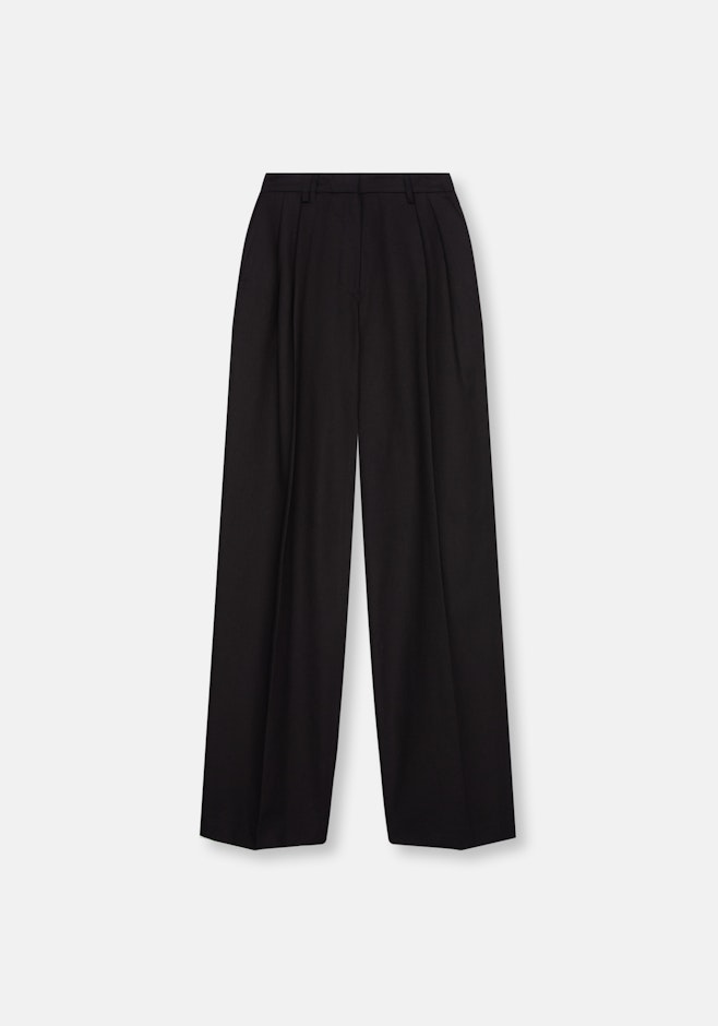 Bundfaltenhose aus Baumwolltwill in Schwarz | Seidensticker Onlineshop