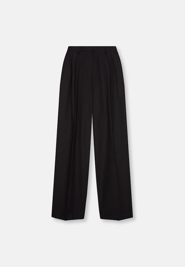 Pantalon plissé en sergé de coton in Noir |  Seidensticker Onlineshop