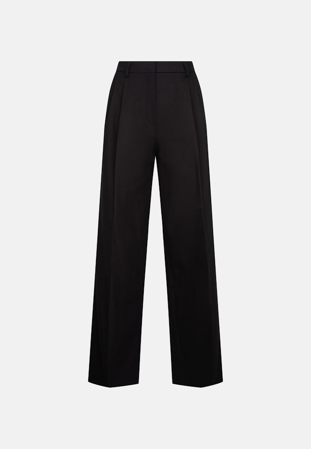 Bundfaltenhose aus Baumwolltwill in Schwarz |  Seidensticker Onlineshop