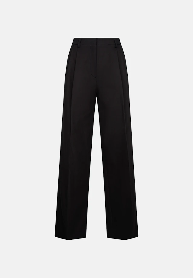 Pantalon plissé en sergé de coton in Noir |  Seidensticker Onlineshop