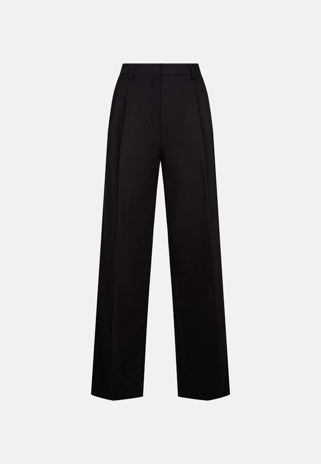 Bundfaltenhose aus Baumwolltwill in Schwarz | Seidensticker Onlineshop