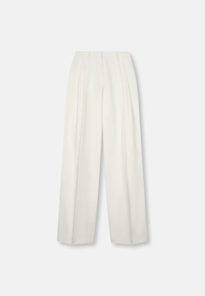 Bundfaltenhose aus Baumwolltwill in Weiß | Seidensticker Onlineshop