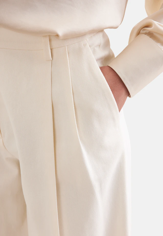 Pantalon plissé en sergé de coton in Blanc |  Seidensticker Onlineshop