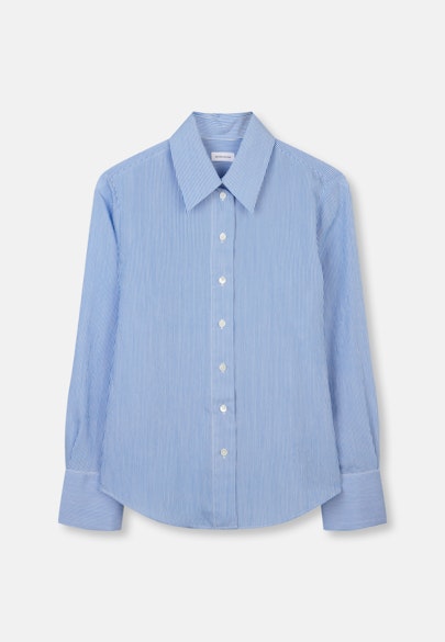 Fließende Hemdbluse aus Viskose Mix in Mittelblau |  Seidensticker Onlineshop