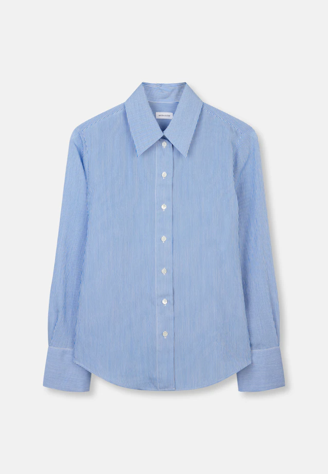 Fließende Hemdbluse aus Viskose Mix in Mittelblau |  Seidensticker Onlineshop