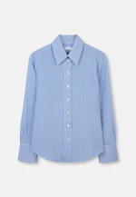 Fließende Hemdbluse aus Viskose Mix in Mittelblau |  Seidensticker Onlineshop