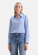 Flowing shirt blouse in viscose mix in Mittelblau |  Seidensticker Onlineshop
