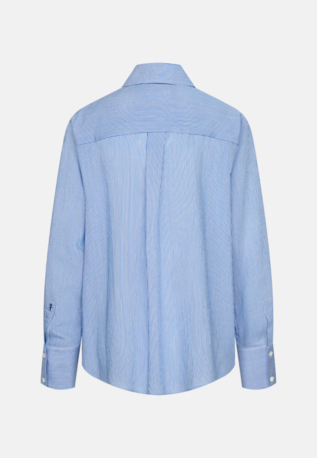 Fließende Hemdbluse aus Viskose Mix in Mittelblau |  Seidensticker Onlineshop