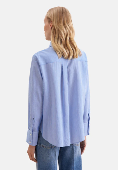 Fließende Hemdbluse aus Viskose Mix in Mittelblau |  Seidensticker Onlineshop