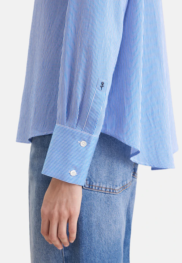 Flowing shirt blouse in viscose mix in Mittelblau |  Seidensticker Onlineshop