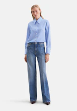 Flowing shirt blouse in viscose mix in Mittelblau |  Seidensticker Onlineshop