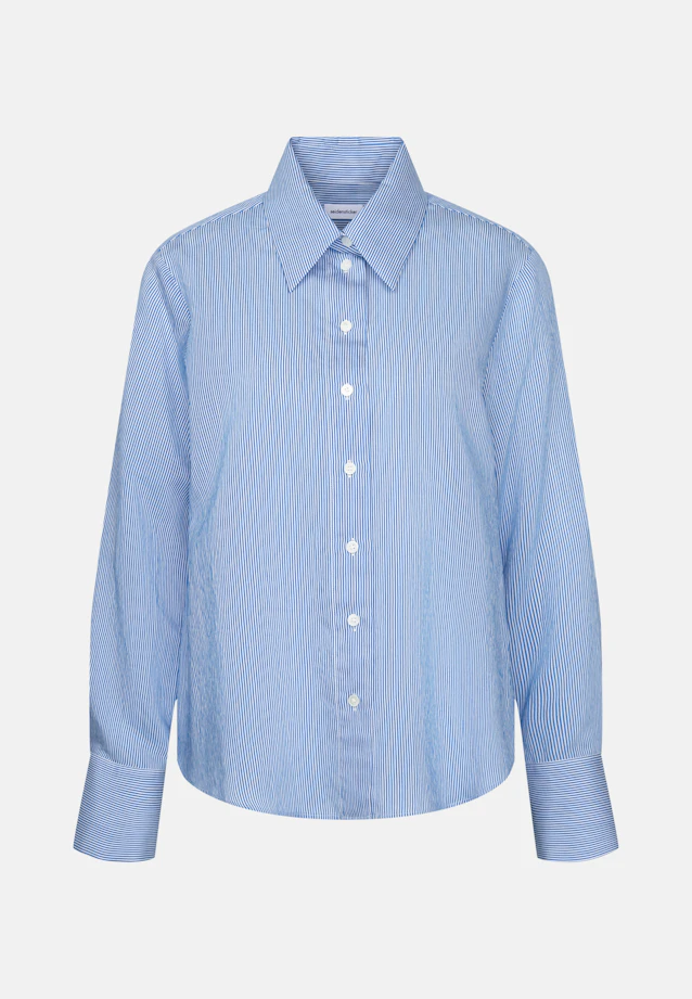 Fließende Hemdbluse aus Viskose Mix in Mittelblau |  Seidensticker Onlineshop