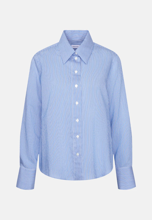 Flowing shirt blouse in viscose mix in Mittelblau |  Seidensticker Onlineshop