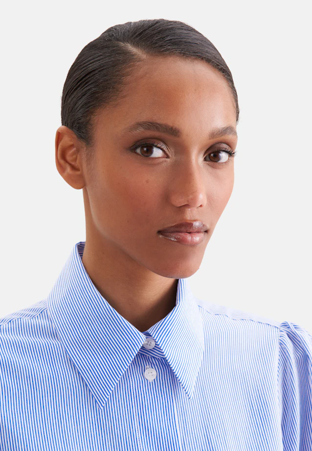 Flowing shirt dress made of viscose mix in Mittelblau |  Seidensticker Onlineshop