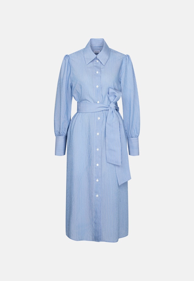 Fliessendes Hemdblusenkleid aus Viskose Mix in Mittelblau |  Seidensticker Onlineshop