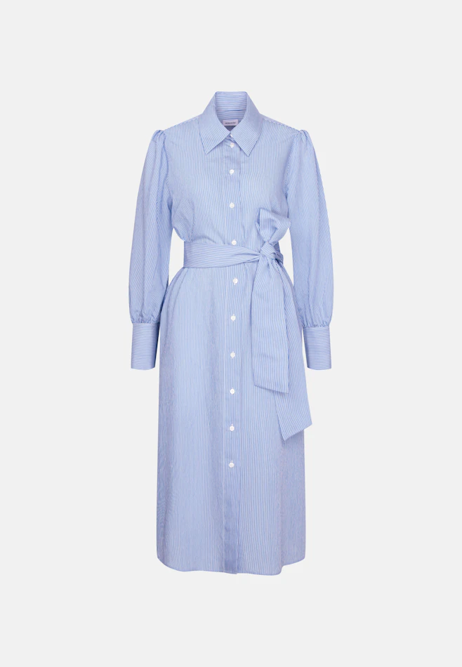 Fliessendes Hemdblusenkleid aus Viskose Mix in Mittelblau | Seidensticker Onlineshop