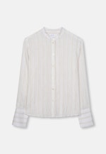 Stehkragenbluse mit hoher Manschette aus Viskose- Leinen Mix in Weiß |  Seidensticker Onlineshop