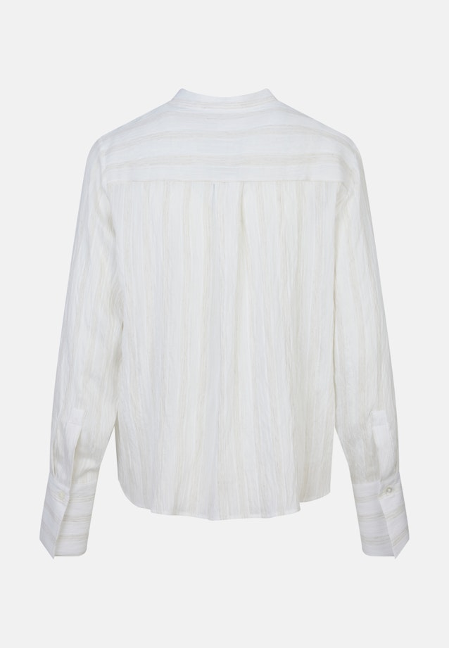 Stehkragenbluse mit hoher Manschette aus Viskose- Leinen Mix in Weiß |  Seidensticker Onlineshop