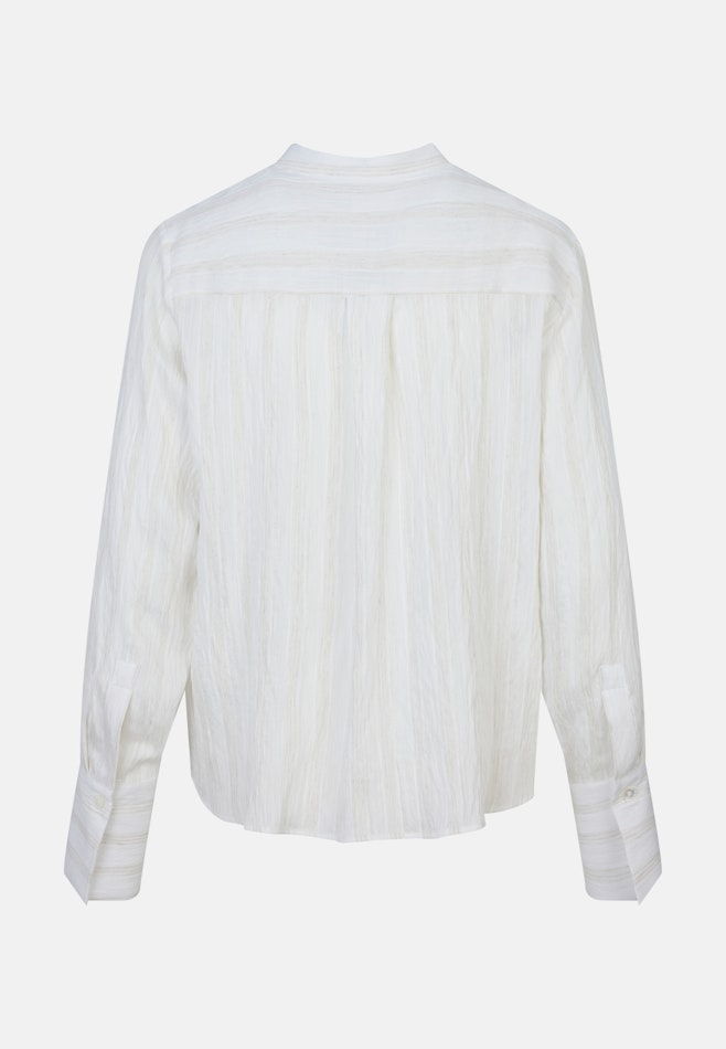 Stehkragenbluse mit hoher Manschette aus Viskose- Leinen Mix in Weiß | Seidensticker Onlineshop