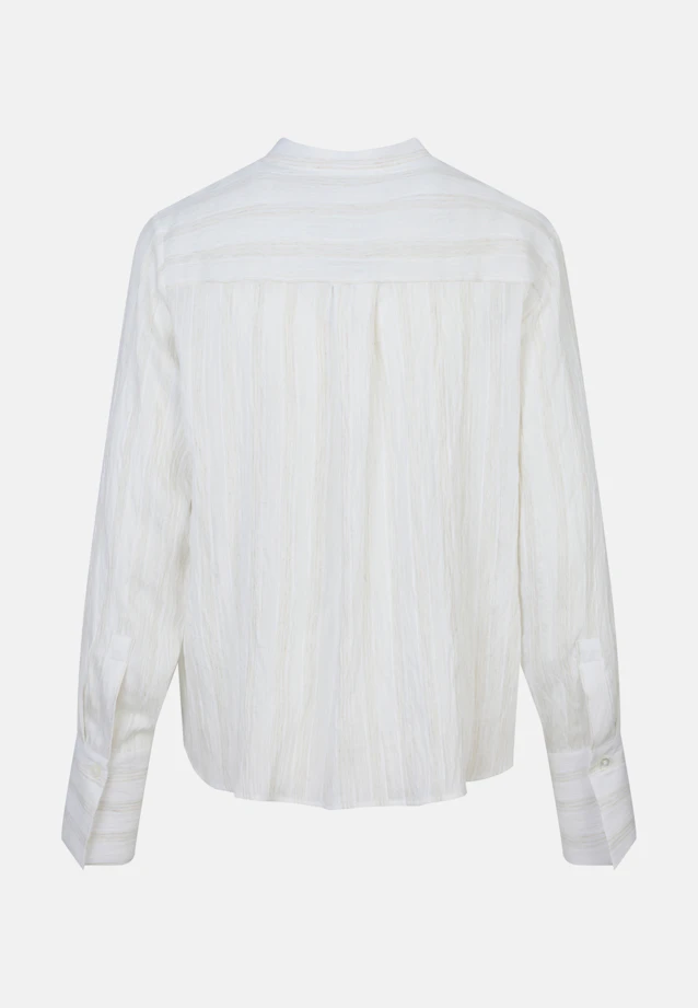 Stehkragenbluse mit hoher Manschette aus Viskose- Leinen Mix in Weiß |  Seidensticker Onlineshop