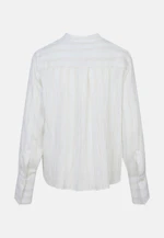 Stehkragenbluse mit hoher Manschette aus Viskose- Leinen Mix in Weiß |  Seidensticker Onlineshop