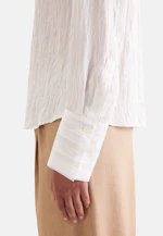Stand-up collar blouse with high cuff made of viscose-linen mix in Weiß |  Seidensticker Onlineshop