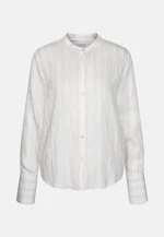 Stehkragenbluse mit hoher Manschette aus Viskose- Leinen Mix in Weiß |  Seidensticker Onlineshop